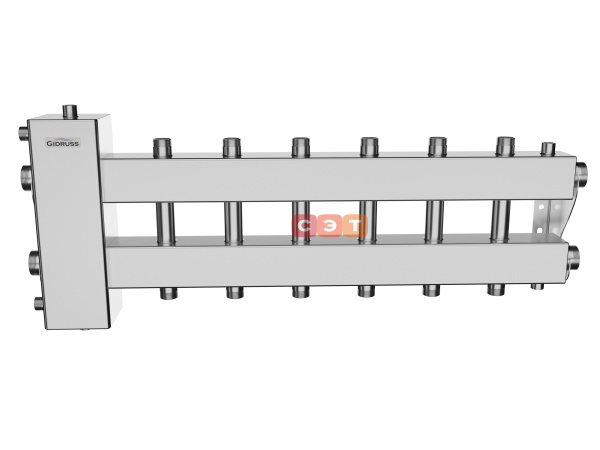 BMSS-150-7DU (нерж., до 150 кВт, подкл. котла G 1½″, 3+3 контура G 1″, боковой контур G 1½″)